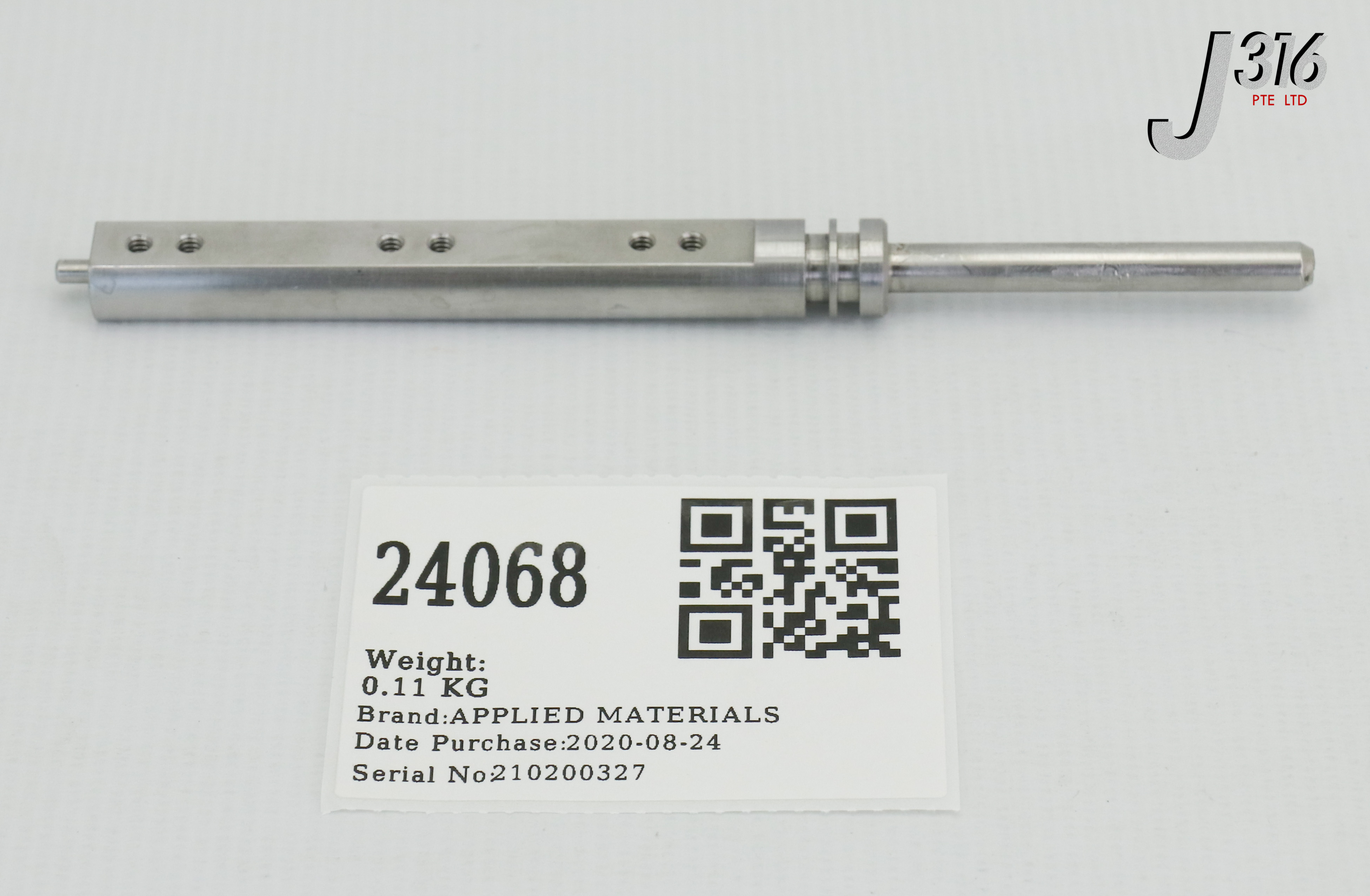イチ 24068 APPLIED MATERIALS SHAFT, DUAL SEAL, THROTTLE VALVE, 160MM